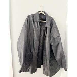 Harbor Bay Big Men’s Genuine Leather Jacket 2XL Big Tall Black